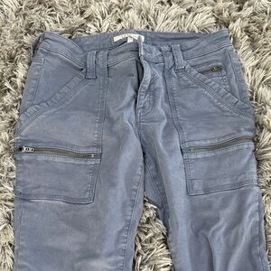 Joie Super Cute Blue Gray Cargo Pants with Zipper Pockets